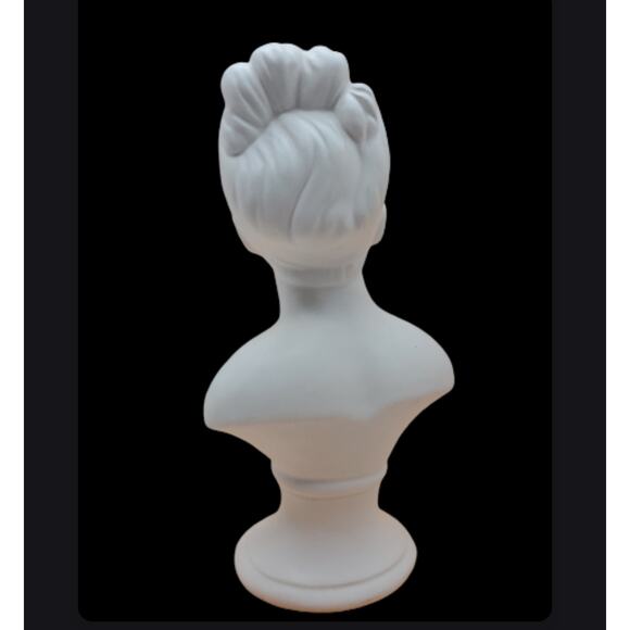 Vintage White Ceramic Bust Girl Female Head Statue Mid Century Classical Decor - Picture 8 of 15